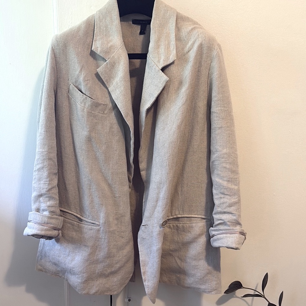 Trois Cream Linen Blazer